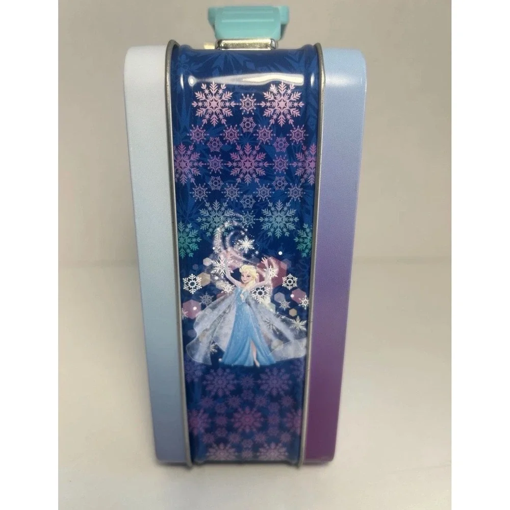 Disney Frozen Elsa Queen of Ice and Snow Metal Tin Lunch Box Blue 6 Inch